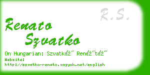 renato szvatko business card